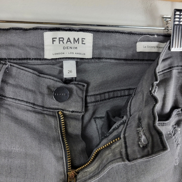 Frame Le Skinny De Jeanne Distressed Mid Rise Jean - Picture 7 of 11